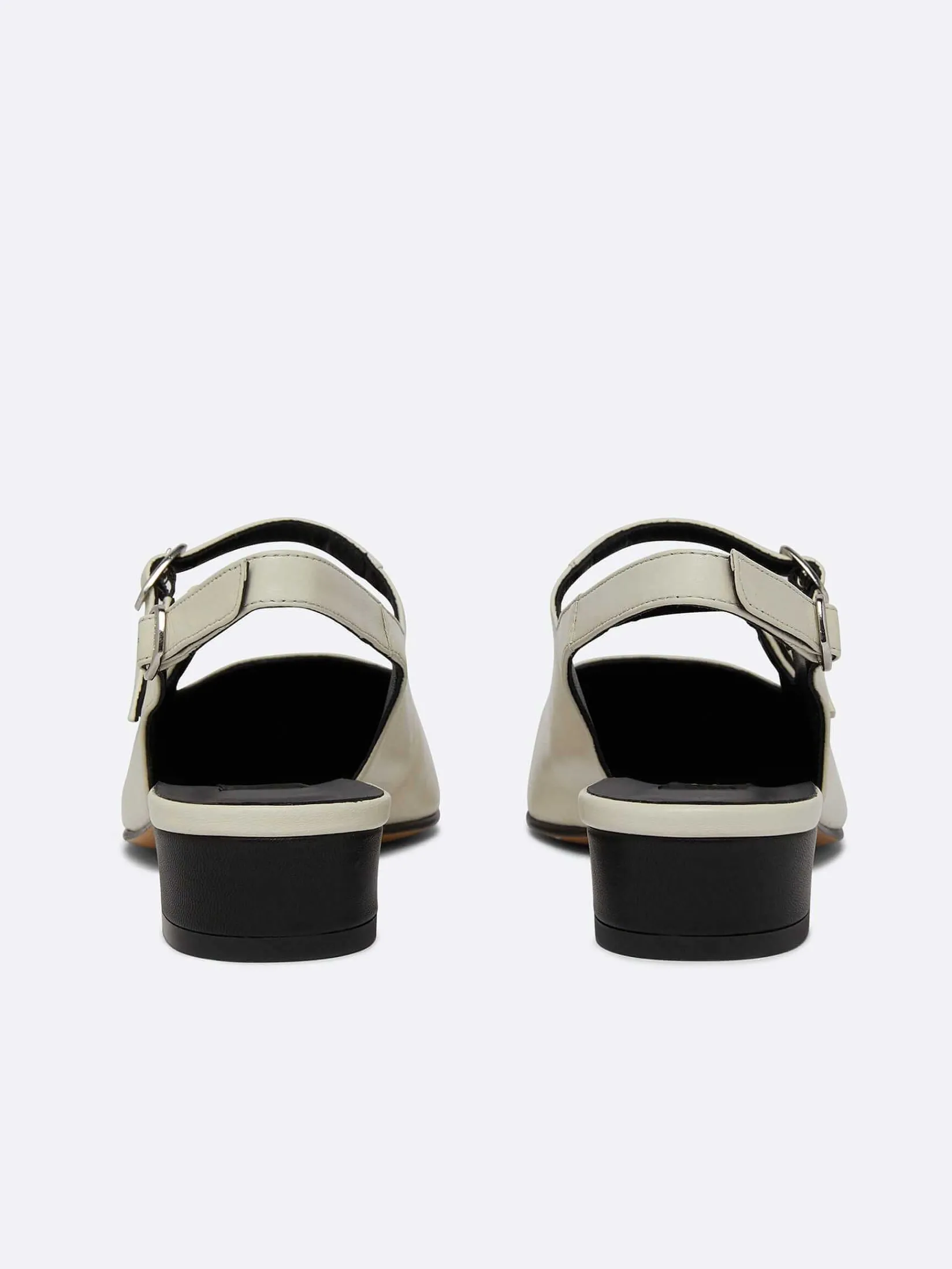 Beige And Black Leather Slingback Mary Janes-Carel Online