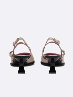 Beige And Black Leather Slingback Pumps-Carel Online