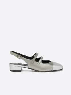 Bi Silver Appleskin Slingback Mary Janes-Carel Clearance