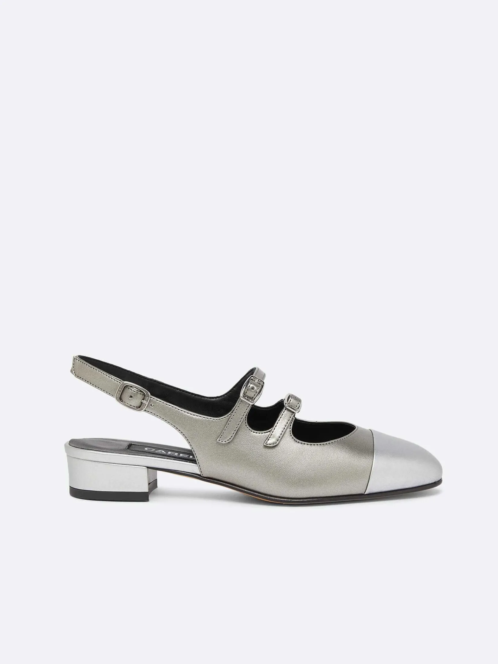 Bi Silver Appleskin Slingback Mary Janes-Carel Clearance