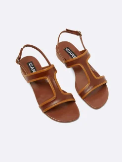 Bi-Brown Leather Sandals-Carel Clearance