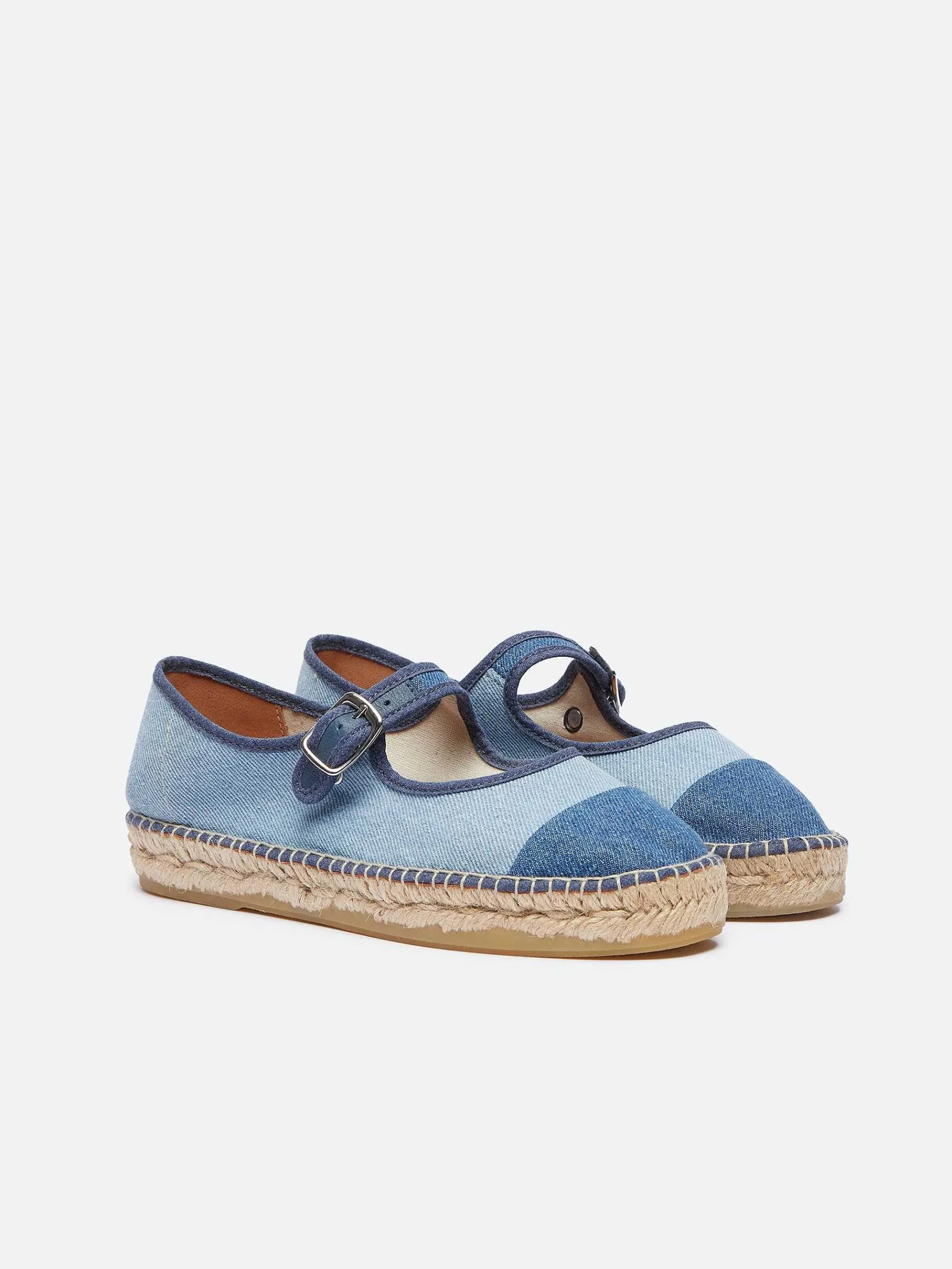 Bi-Denim Canvas Mary Janes Espadrilles-Carel Shop