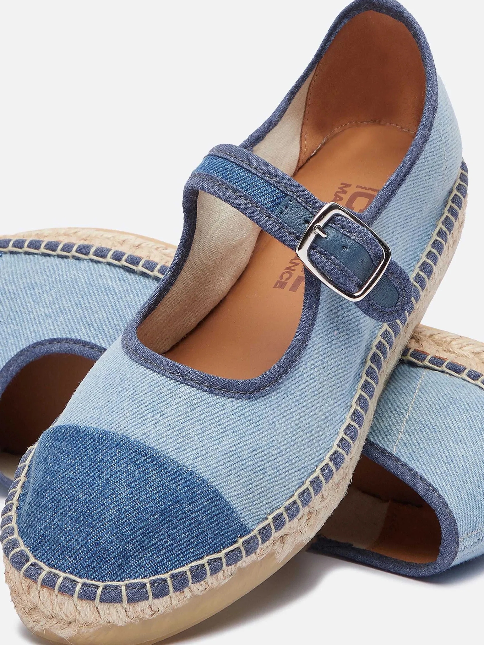 Bi-Denim Canvas Mary Janes Espadrilles-Carel Shop