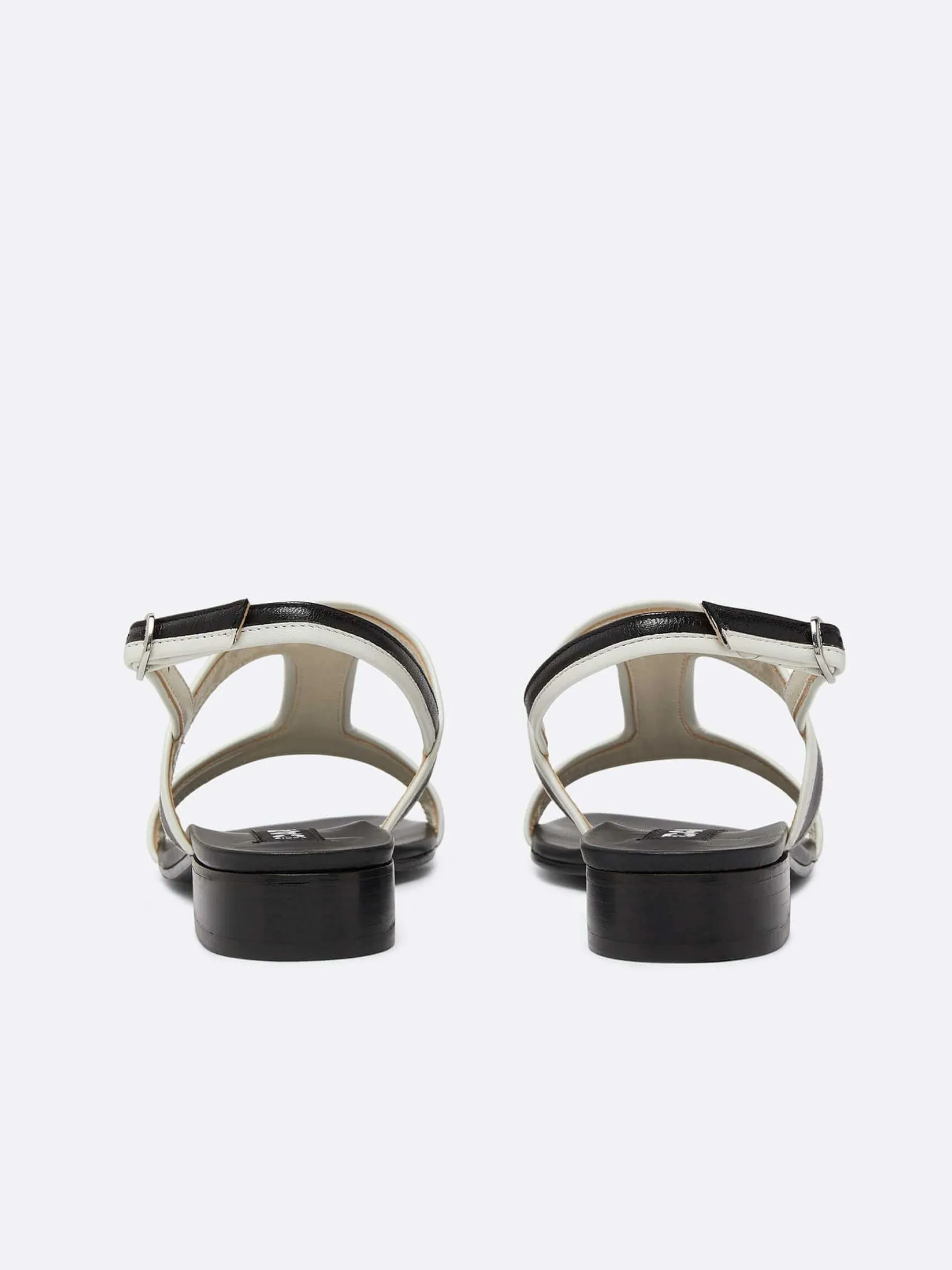 Black And Ivory Leather Sandals-Carel Sale