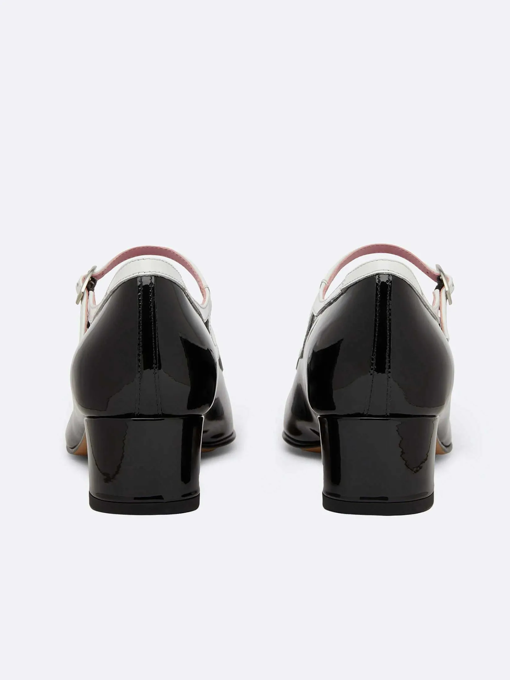 Black And White Patent Leather Mary Janes Pumps-Carel Best