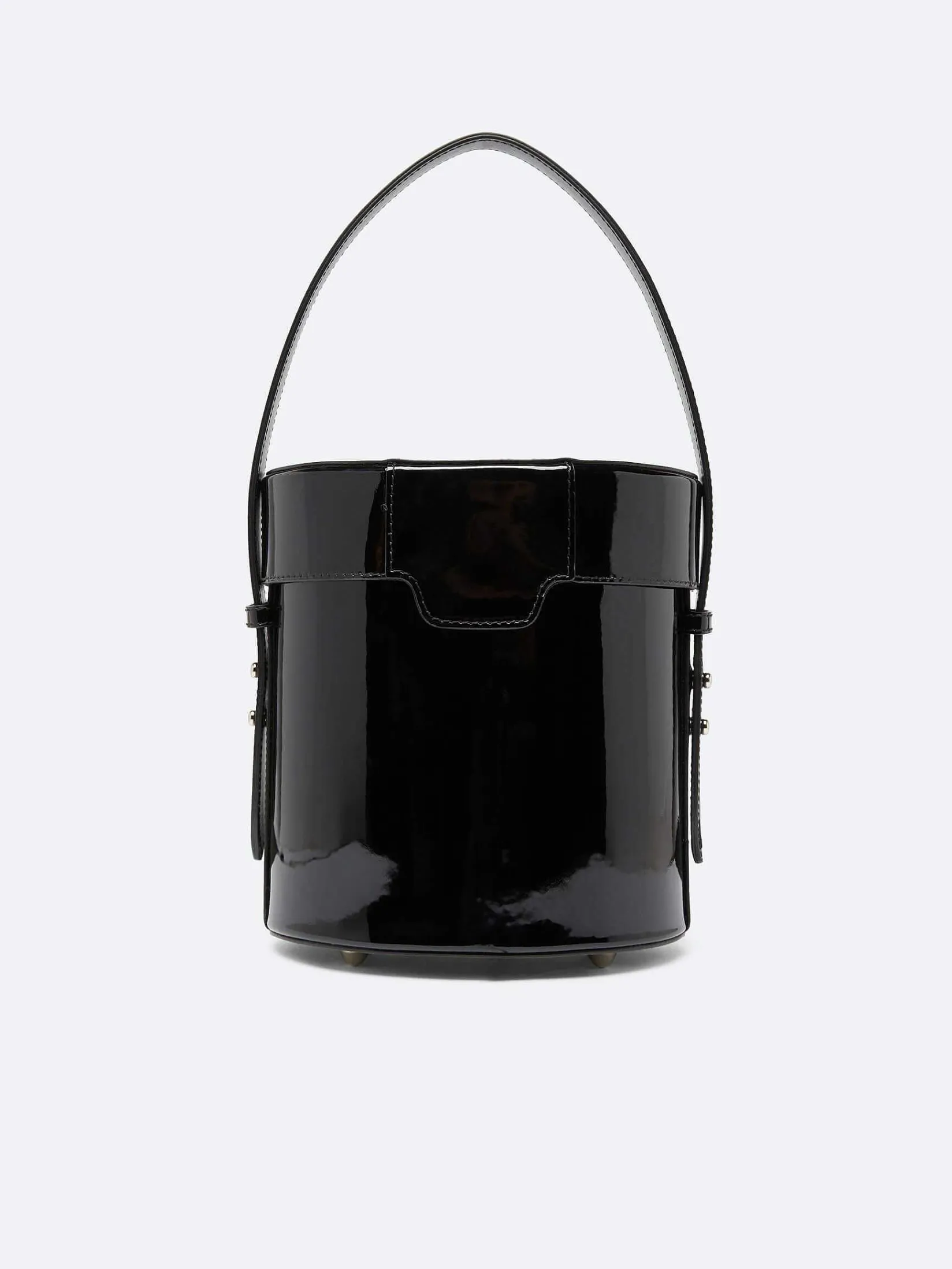 Black And White Patent Leather Bucket Bag-Carel Fashion