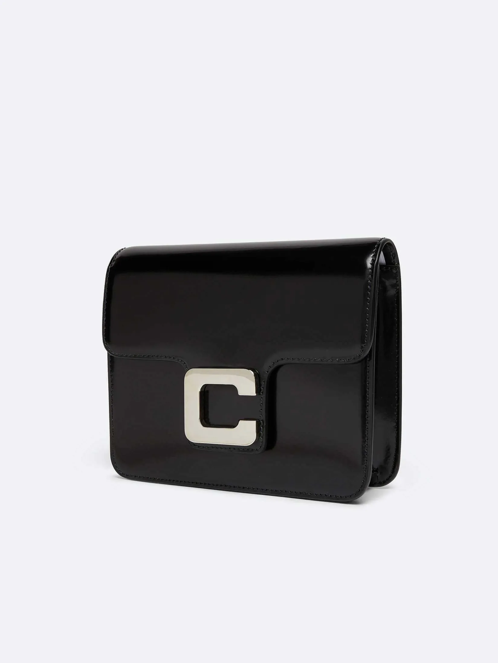 Black Glossy Leather Bag-Carel Best