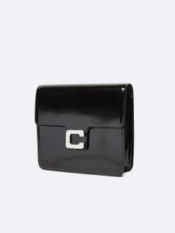 Black Glossy Leather Bag-Carel Fashion