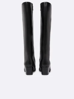 Black Leather And Patent Leather Boots-Carel Store