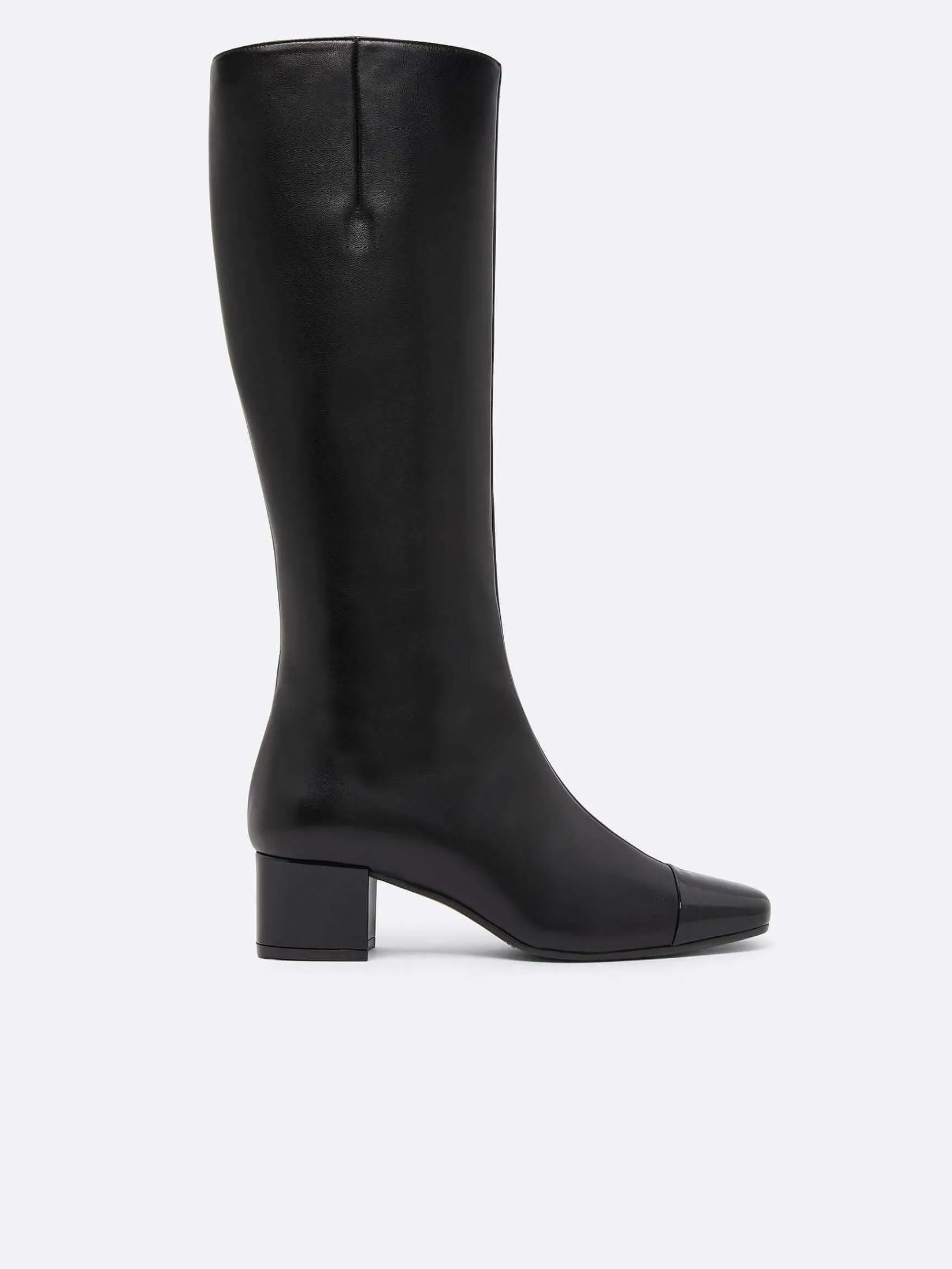 Black Leather And Patent Leather Boots-Carel Store