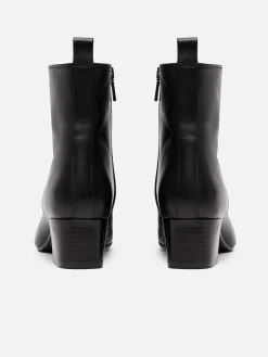 Black Leather And Patent Ankle Boots-Carel Shop