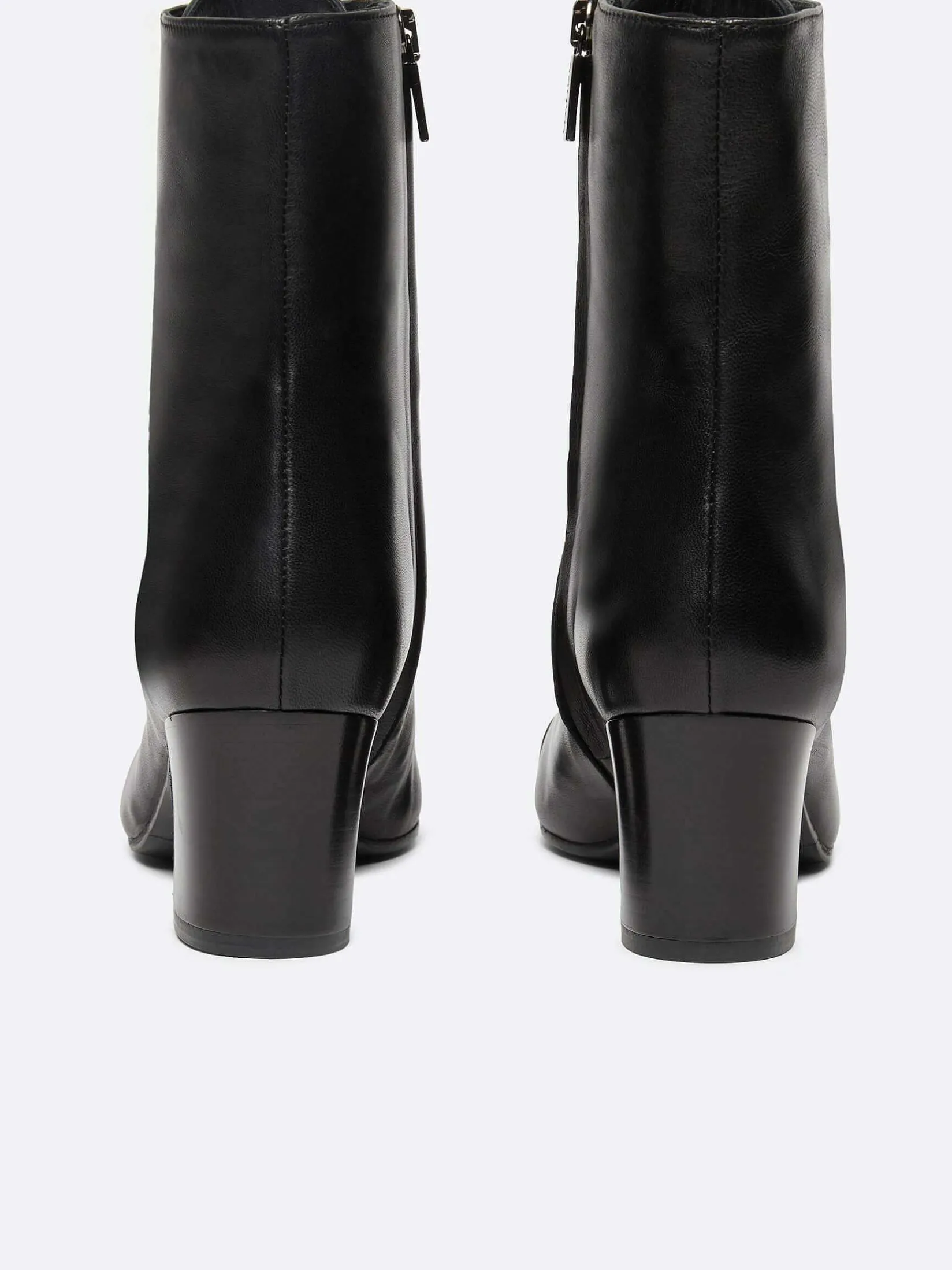Black Leather Lace-Up Ankle Boots-Carel Online
