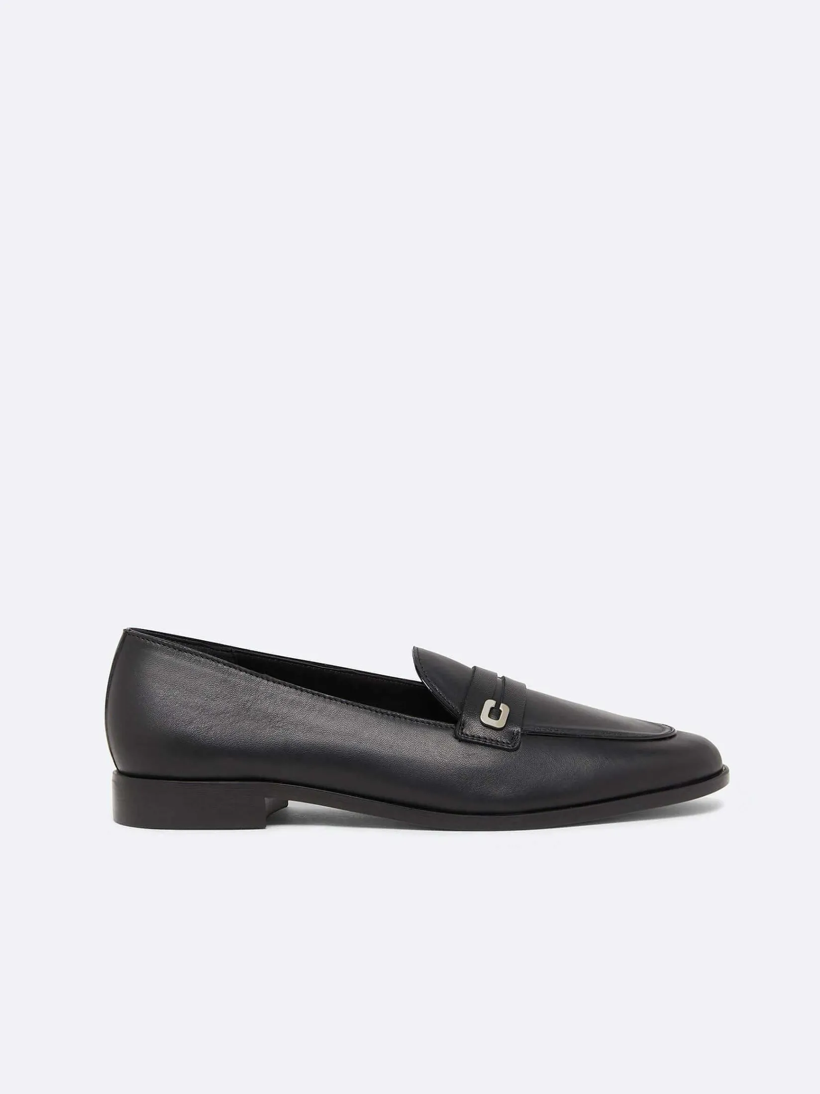 Black Leather Loafers-Carel Cheap