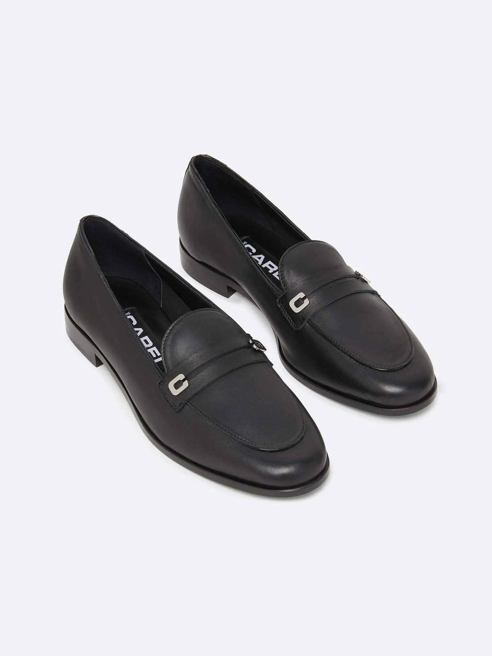 Black Leather Loafers-Carel Cheap
