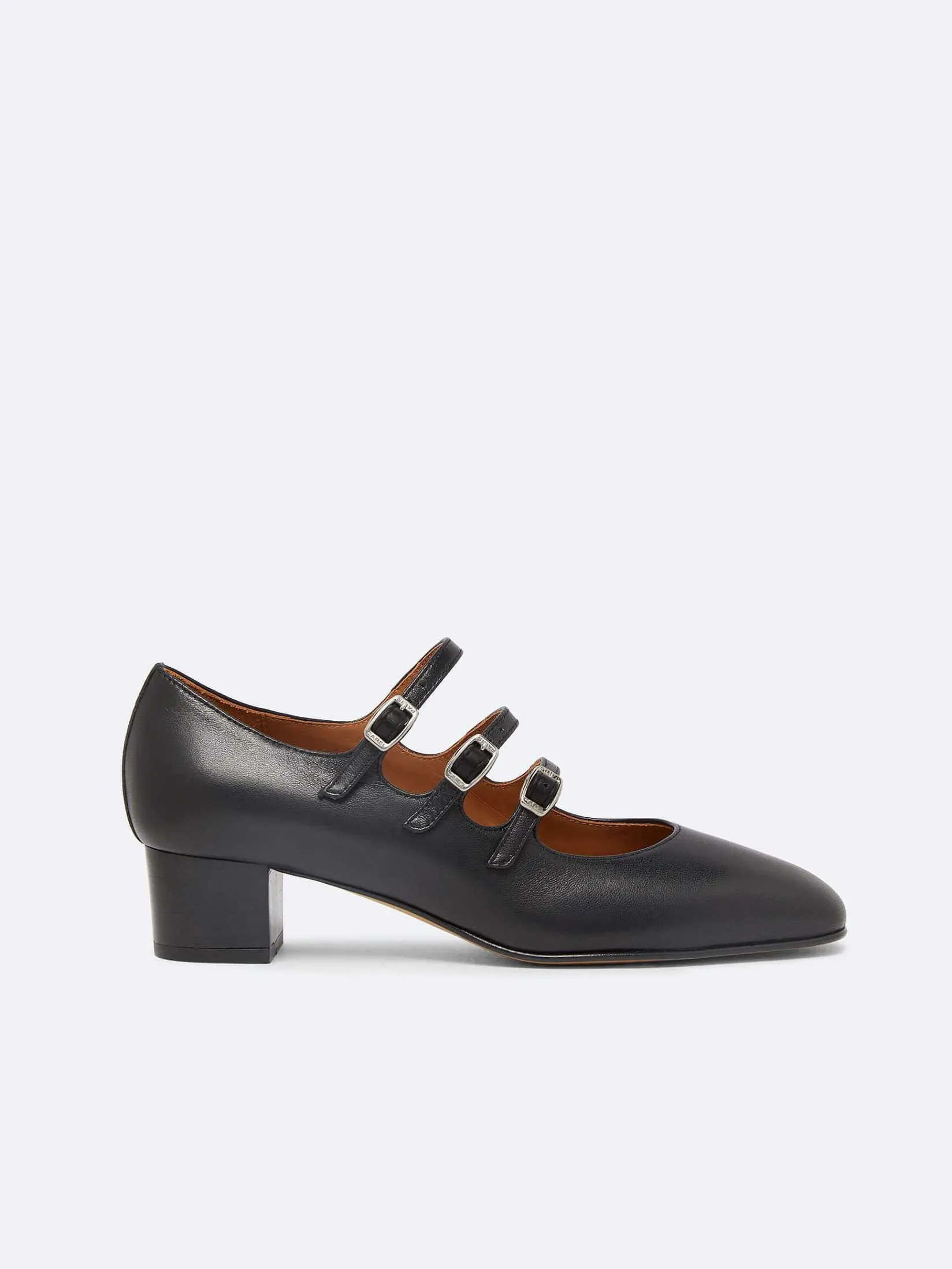 Black Leather Mary Janes Pumps-Carel Store
