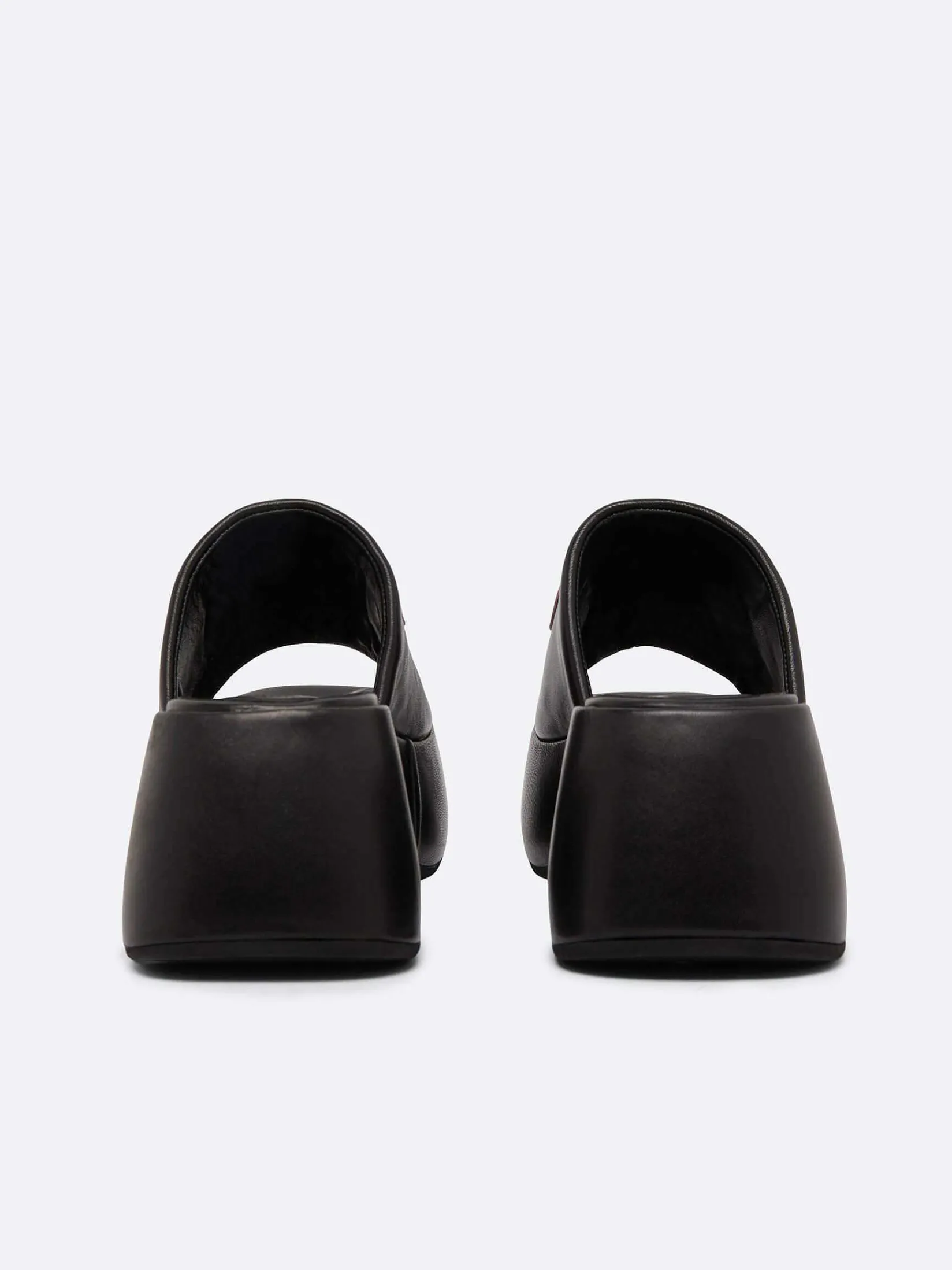 Black Leather Platform Mules-Carel Best Sale