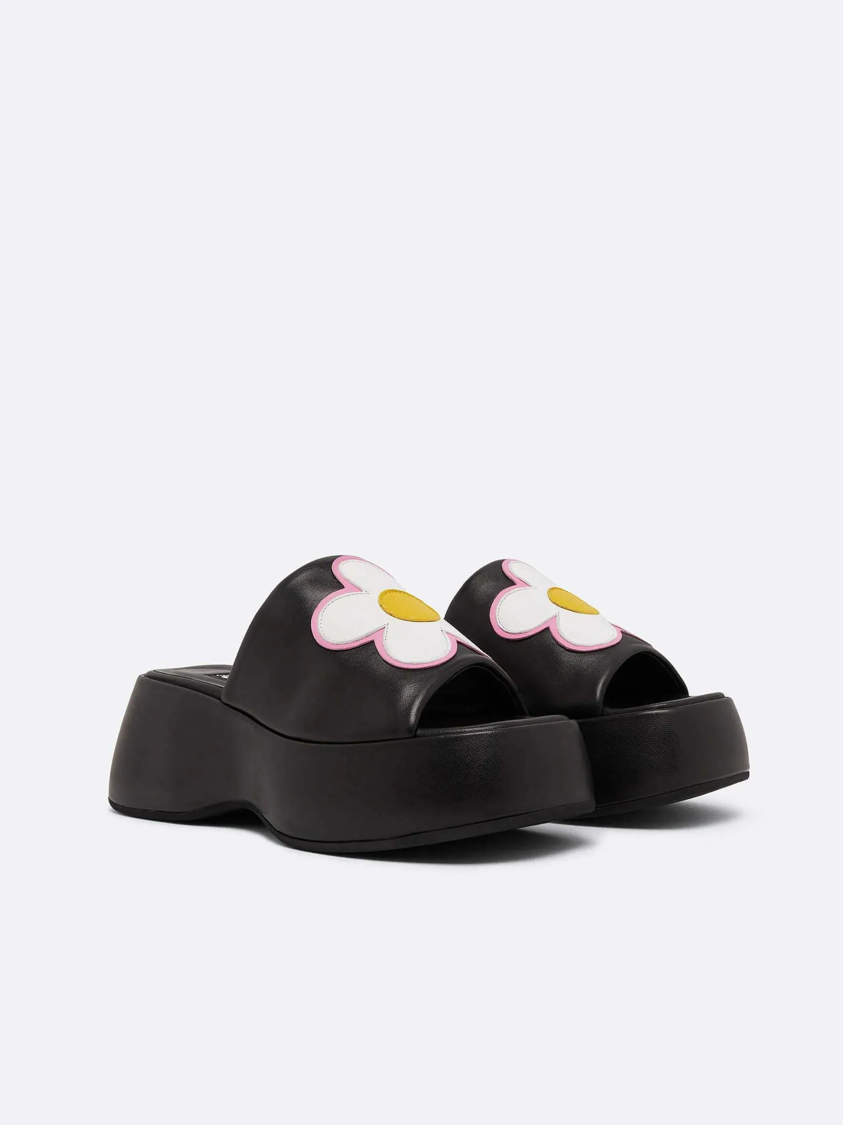 Black Leather Platform Mules-Carel Best Sale