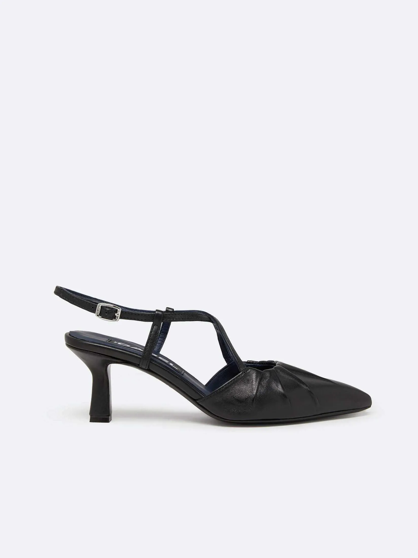 Black Leather Slingback Pumps-Carel Outlet