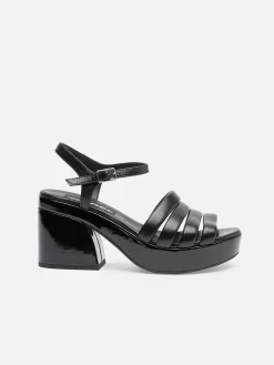 Black Patent And Leather Sandals-Carel Discount