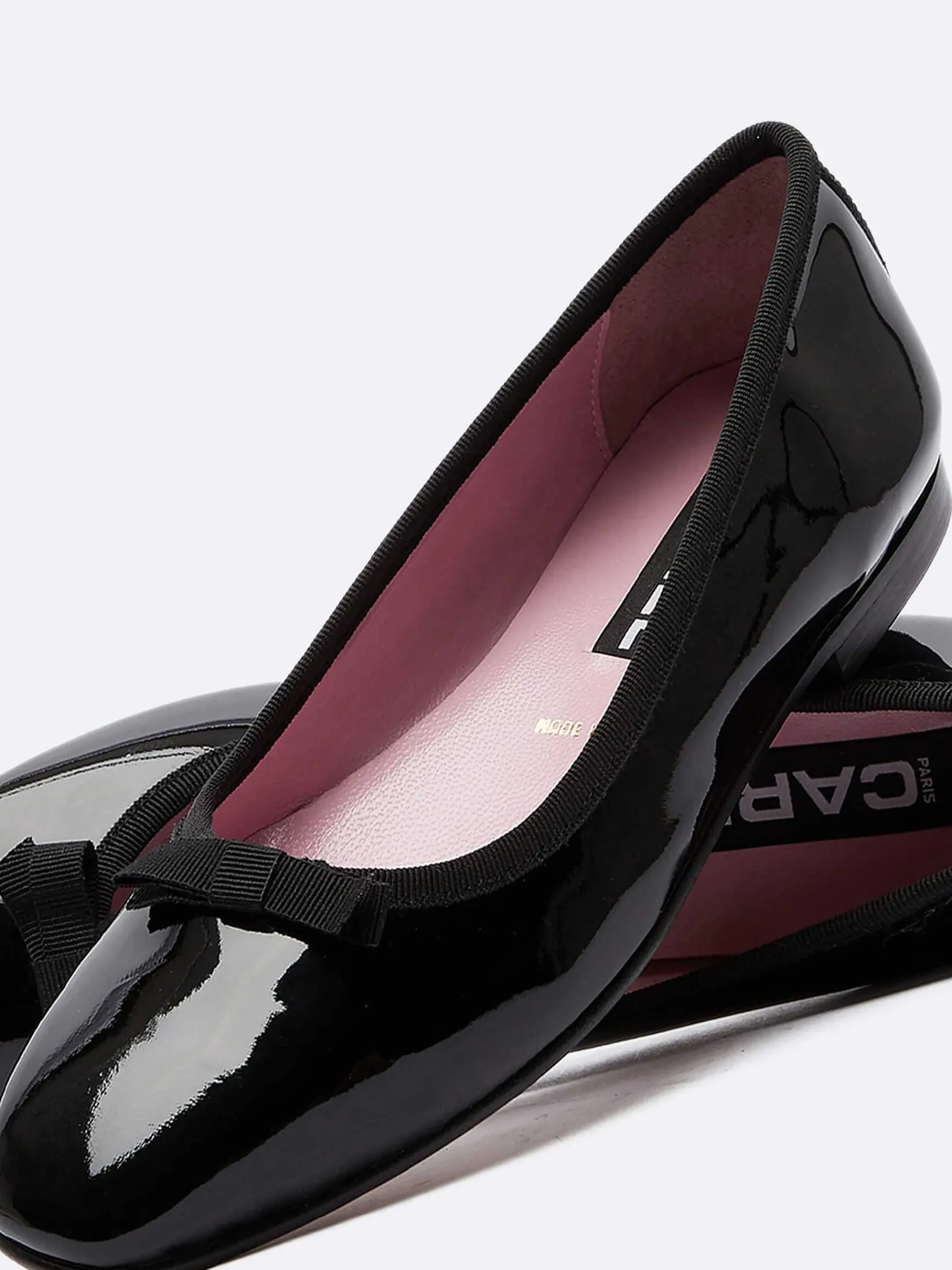 Black Patent Leather Ballet Flats-Carel Fashion