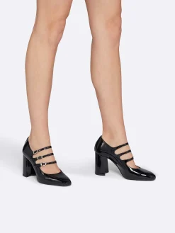 Black Patent Leather Mary Janes Pumps-Carel Flash Sale