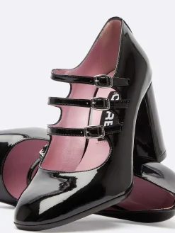 Black Patent Leather Mary Janes Pumps-Carel Flash Sale