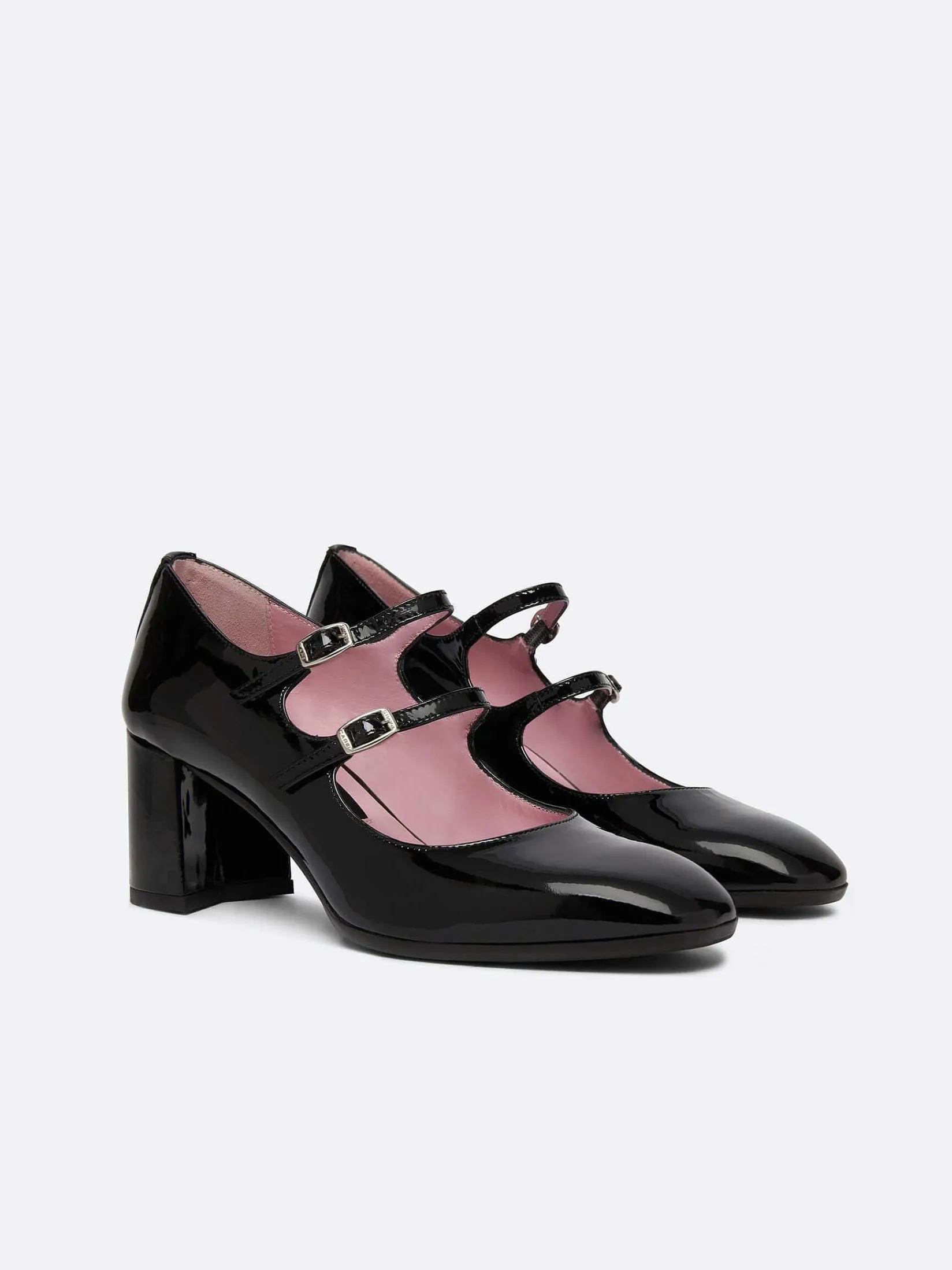 Black Patent Leather Mary Janes Pumps-Carel New