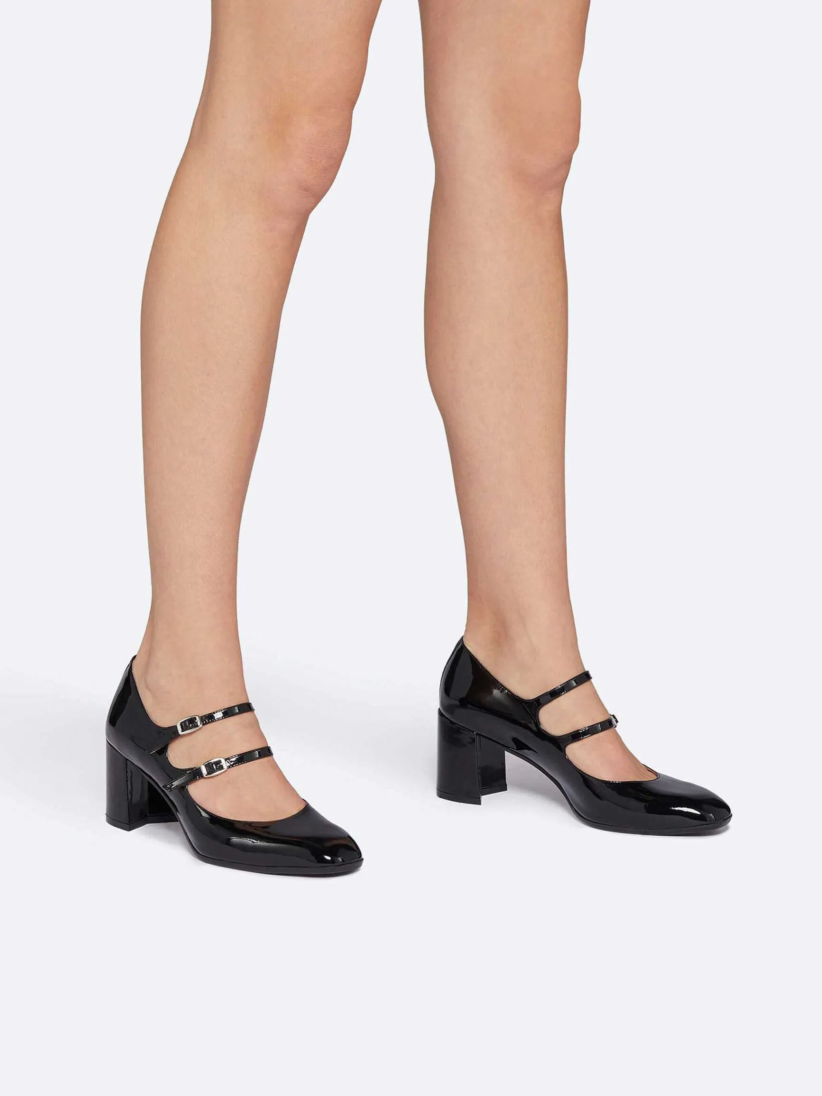 Black Patent Leather Mary Janes Pumps-Carel New