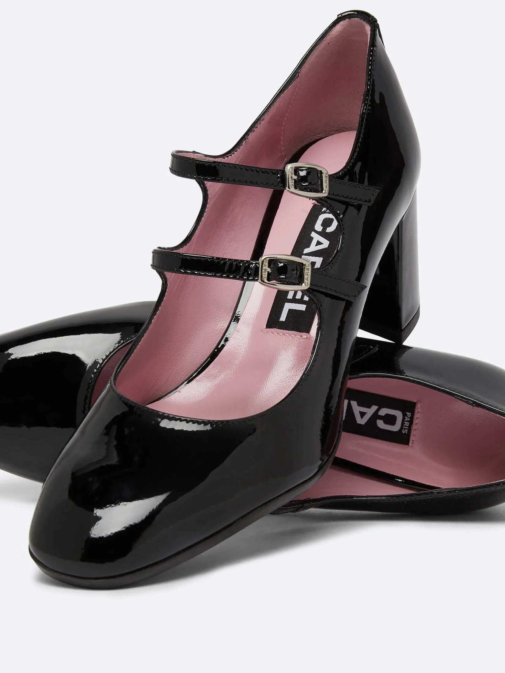 Black Patent Leather Mary Janes Pumps-Carel New