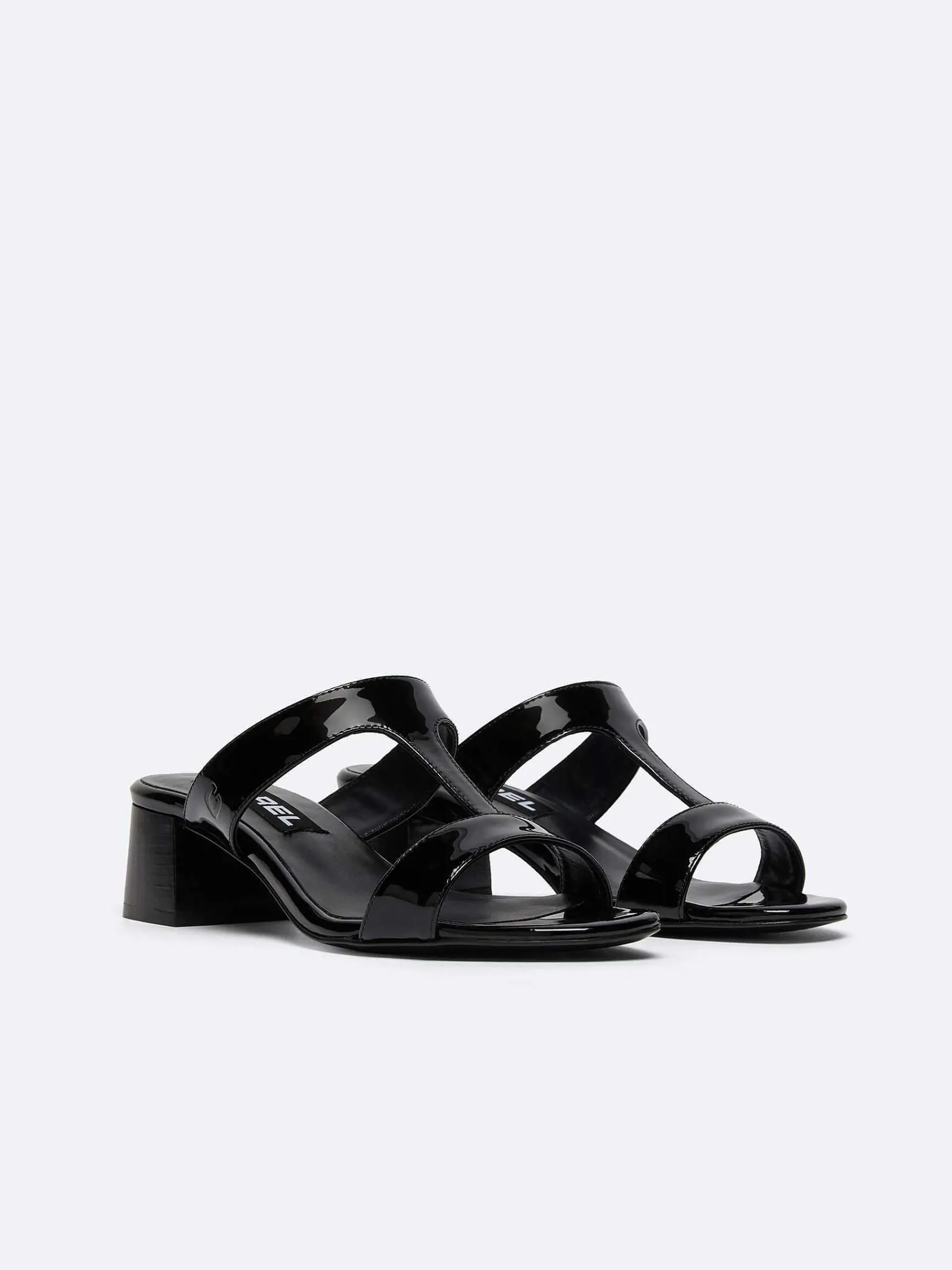 Black Patent Leather Mules-Carel Clearance
