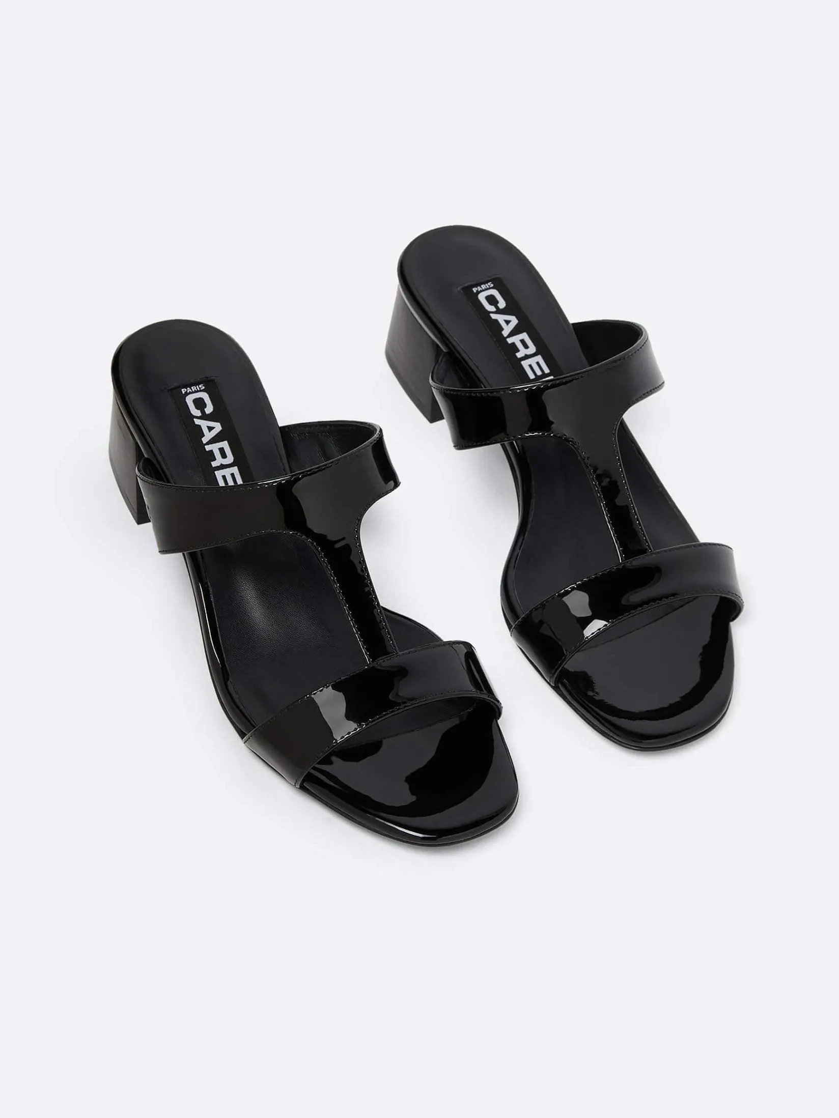 Black Patent Leather Mules-Carel Clearance