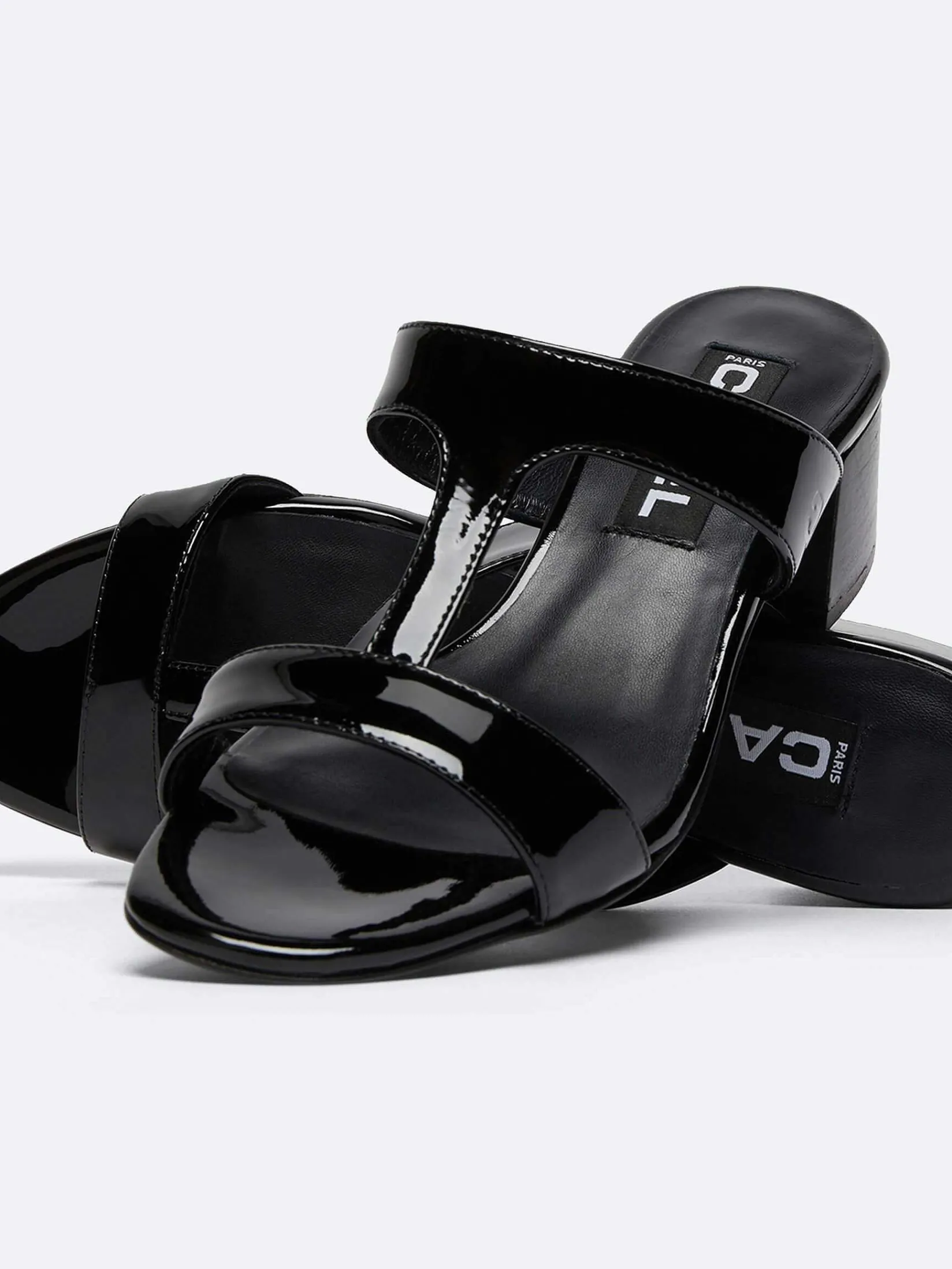 Black Patent Leather Mules-Carel Clearance