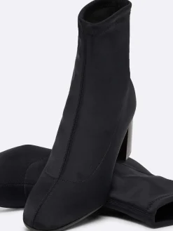 Black Stretch Ankle Boots-Carel New