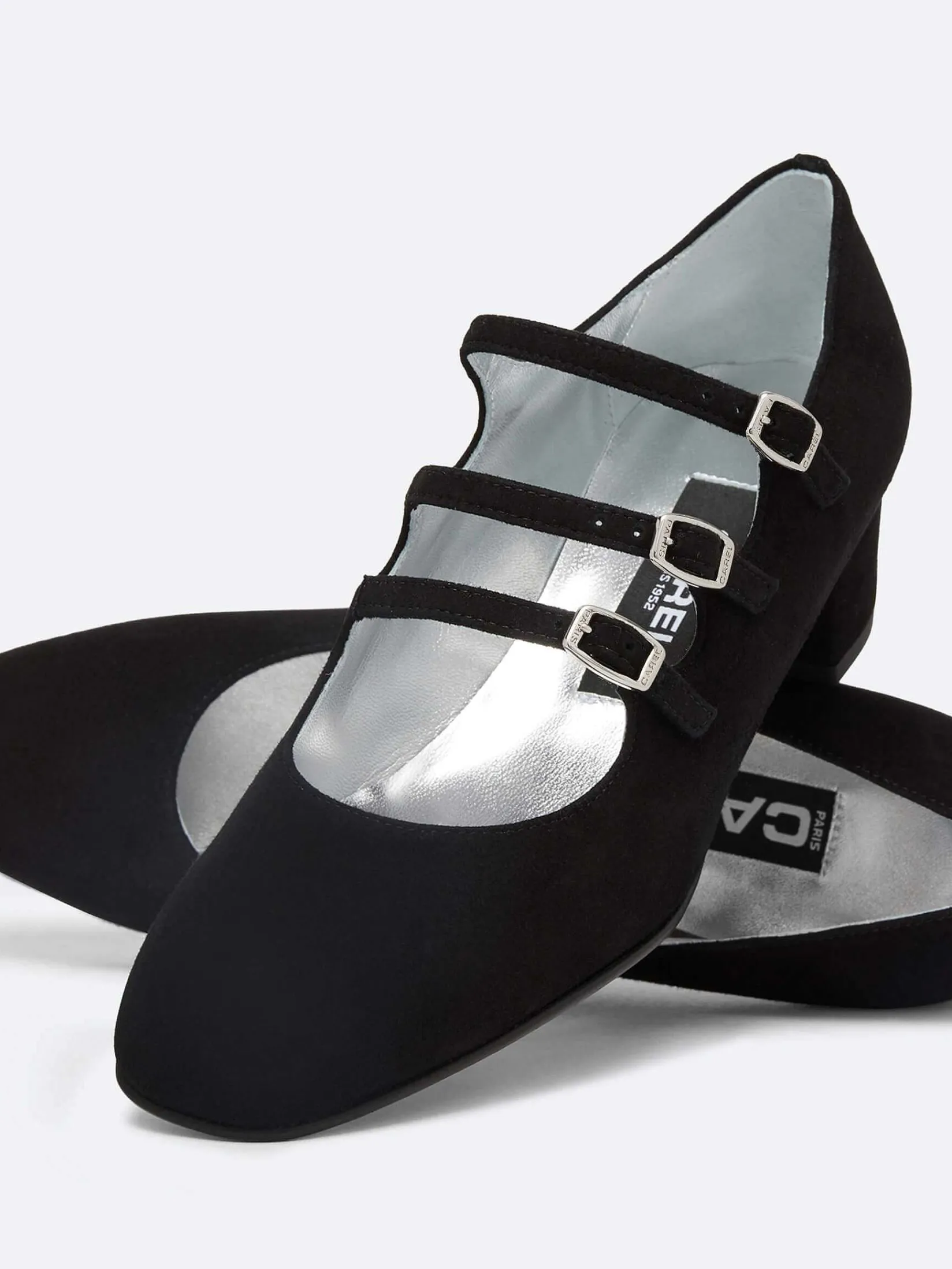Black Suede Leather Mary Janes Pumps-Carel Best Sale