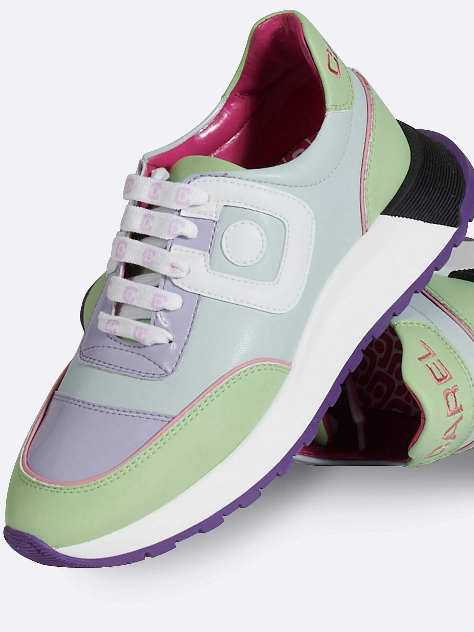 Blue, Lilac And White Eco Nappa Sneakers-Carel Online