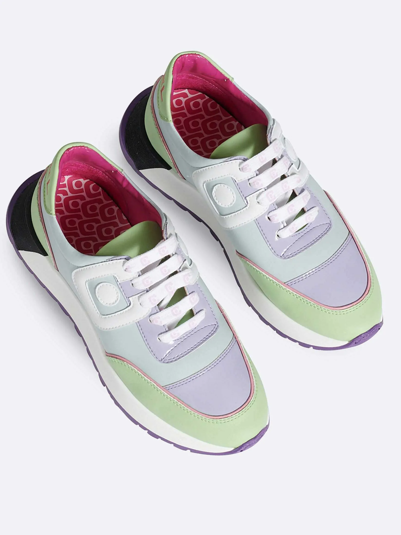 Blue, Lilac And White Eco Nappa Sneakers-Carel Online