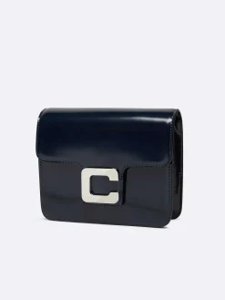 Blue Navy Glossy Leather Bag-Carel Sale