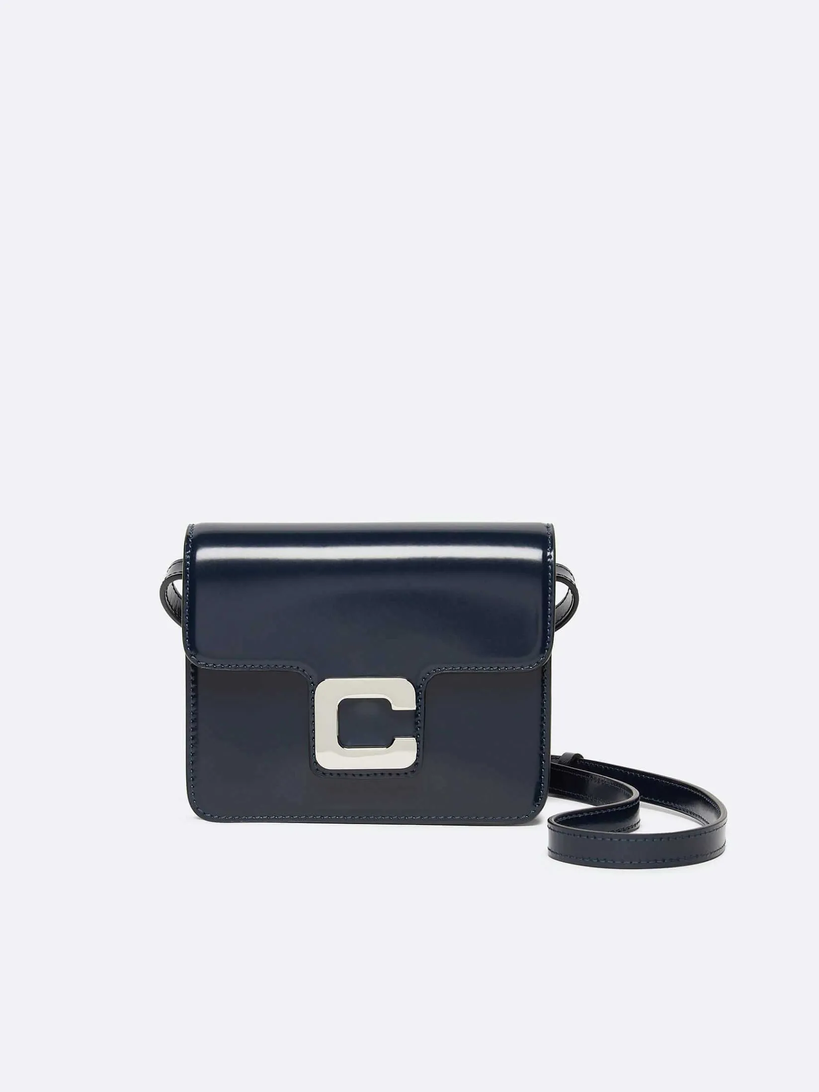 Blue Navy Glossy Leather Bag-Carel Sale