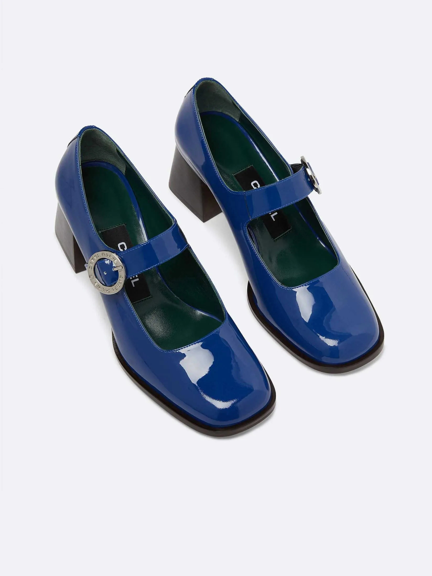 Blue Patent Leather Mary Janes Pumps-Carel Store