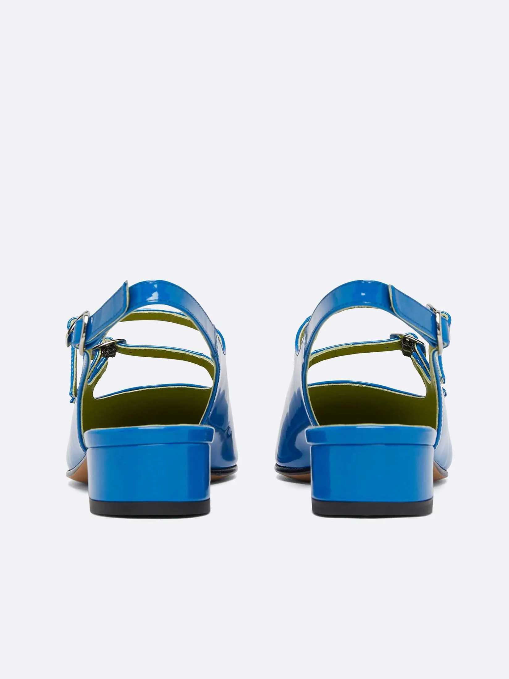 Blue Patent Leather Slingback Mary Janes-Carel Sale