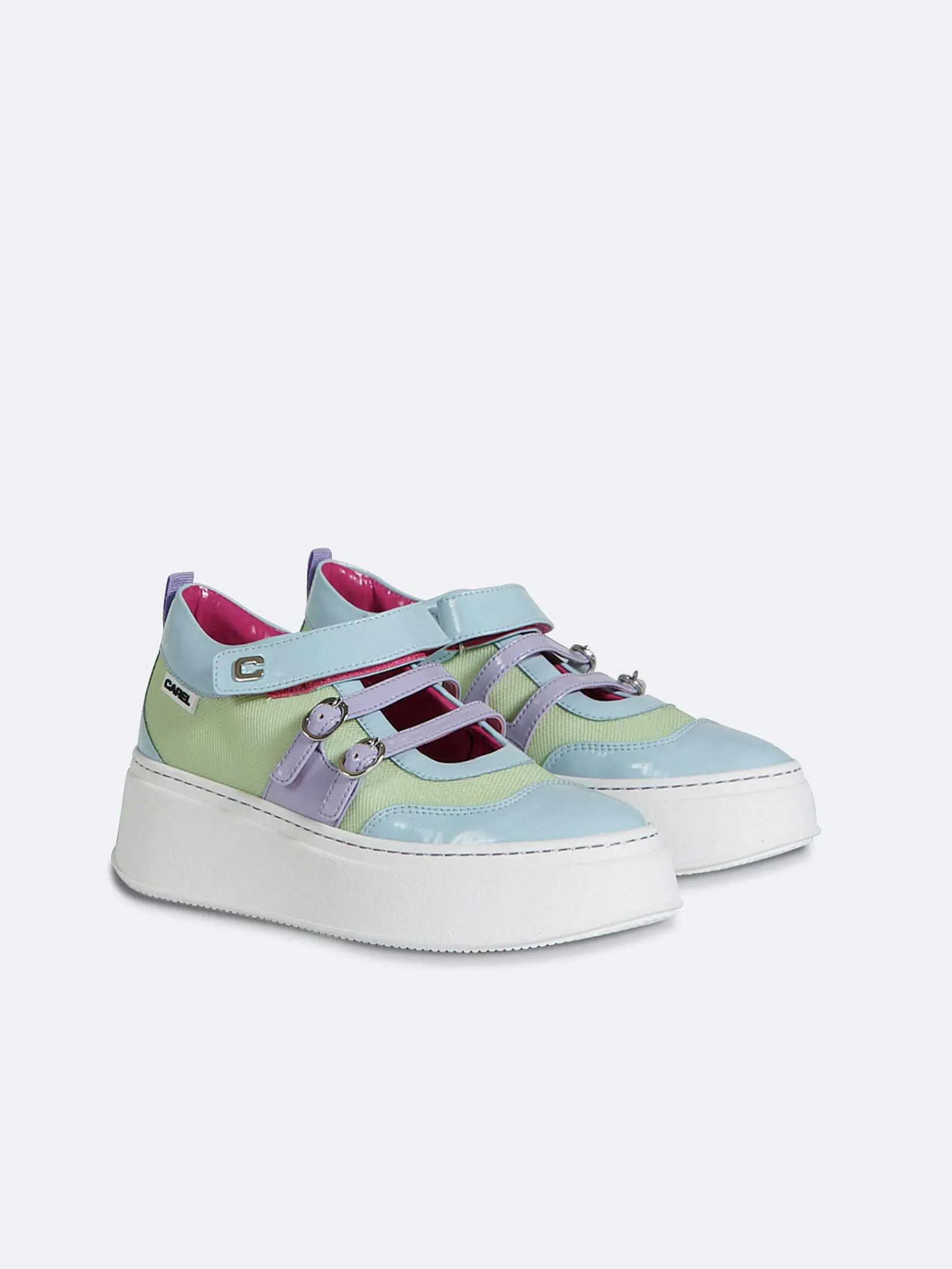 Blue, Purple And Lilac Eco Patent Sneakers-Carel Cheap