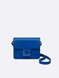 Blue Upcycled Leather Bag-Carel Discount
