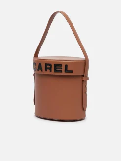 Brown Leather Bucket Bag-Carel Discount