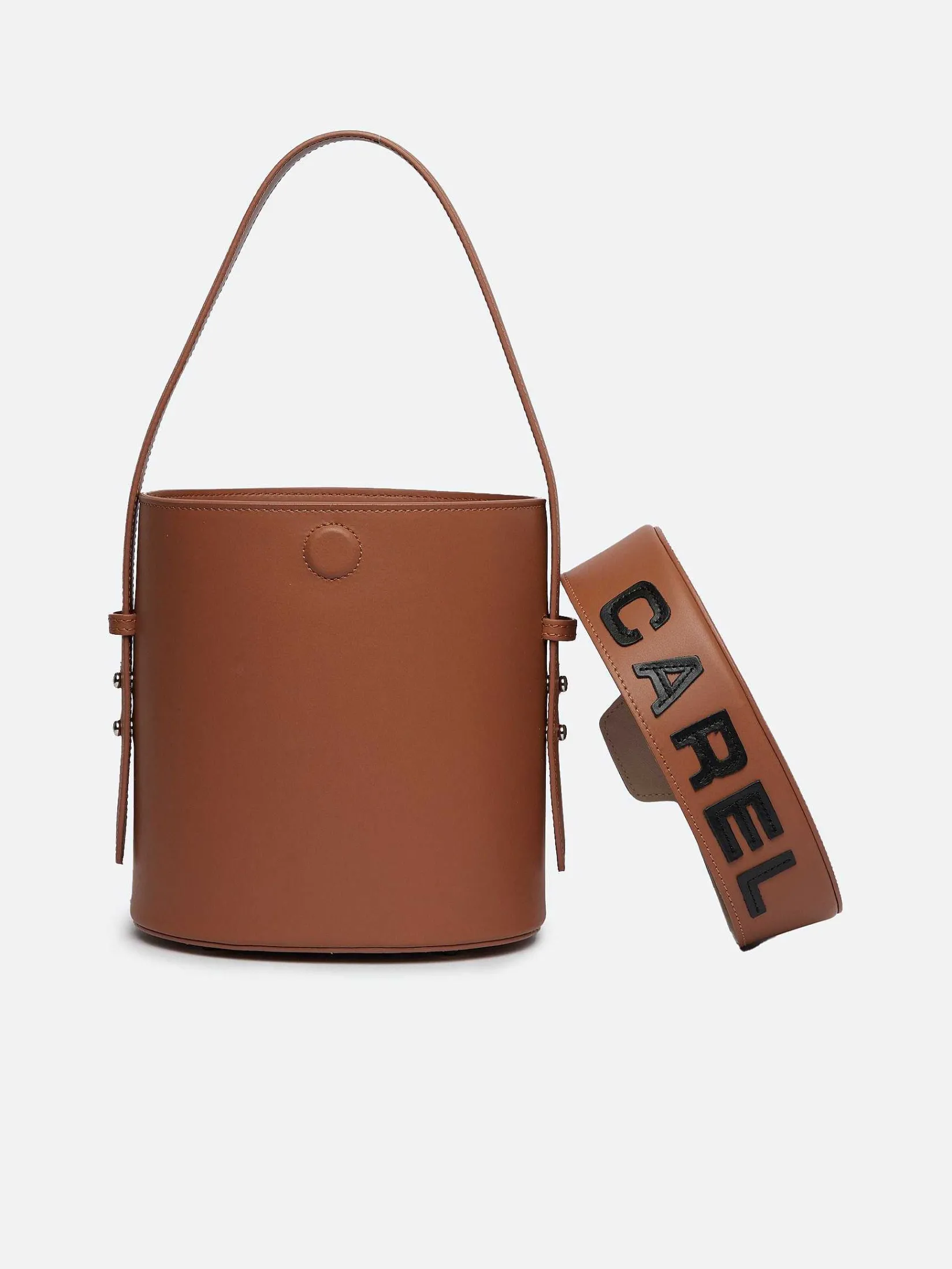 Brown Leather Bucket Bag-Carel Discount