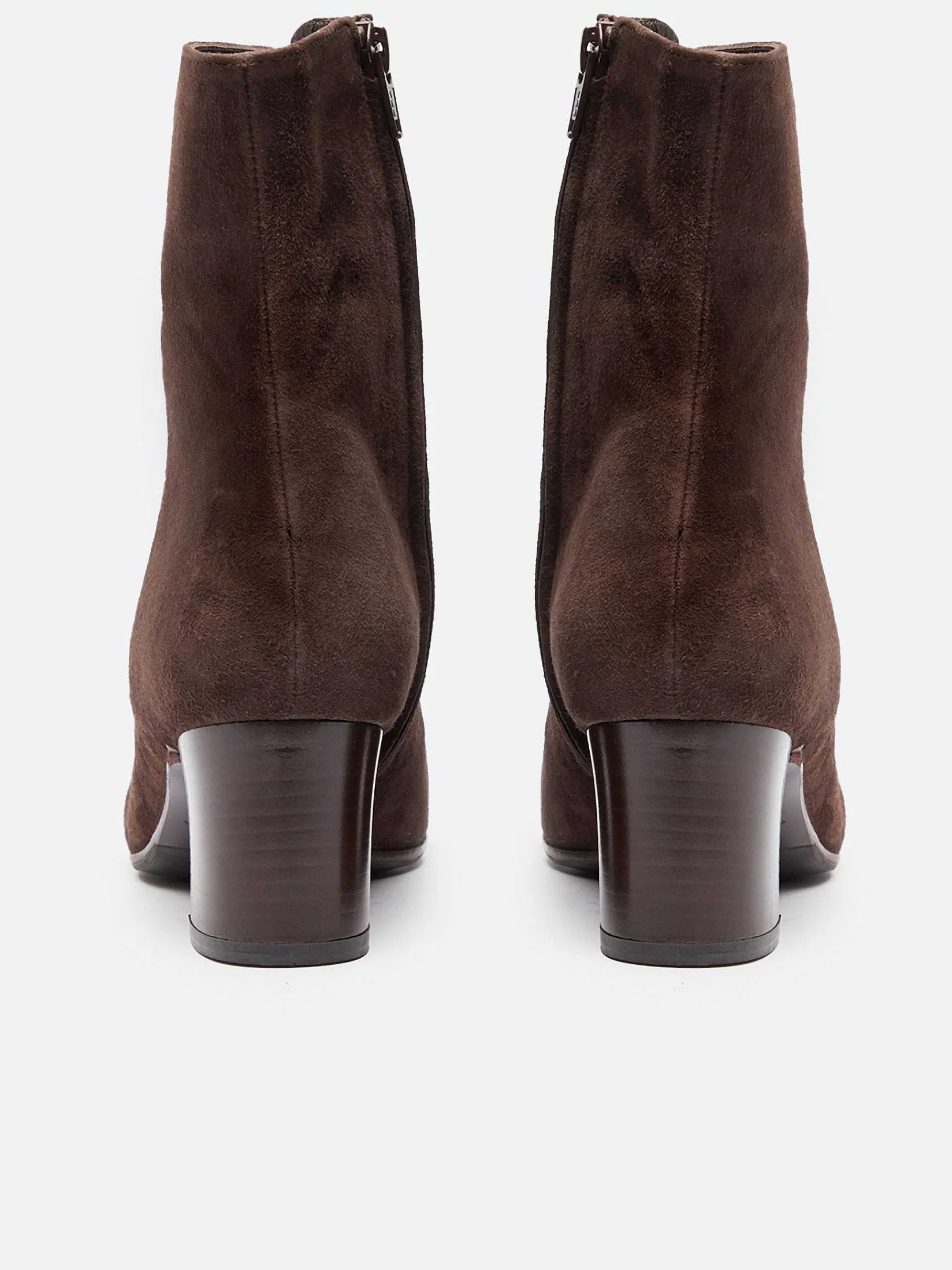 Brown Suede Leather Lace-Up Ankle Boots-Carel Online