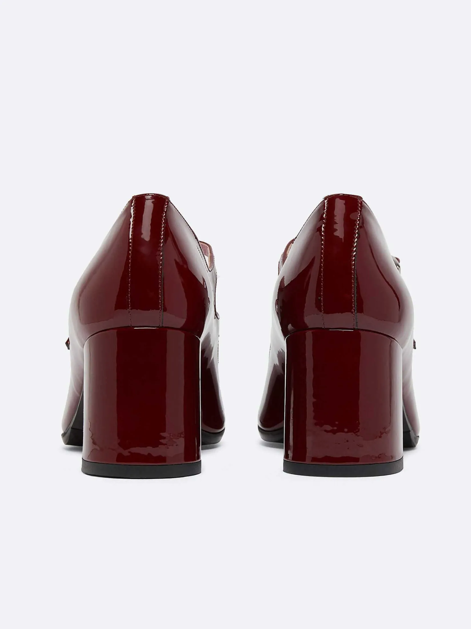 Burgundy Patent Leather Mary Janes Pumps-Carel Online