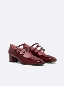 Burgundy Patent Leather Mary Janes Pumps-Carel Outlet