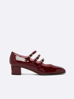 Burgundy Patent Leather Mary Janes Pumps-Carel Outlet