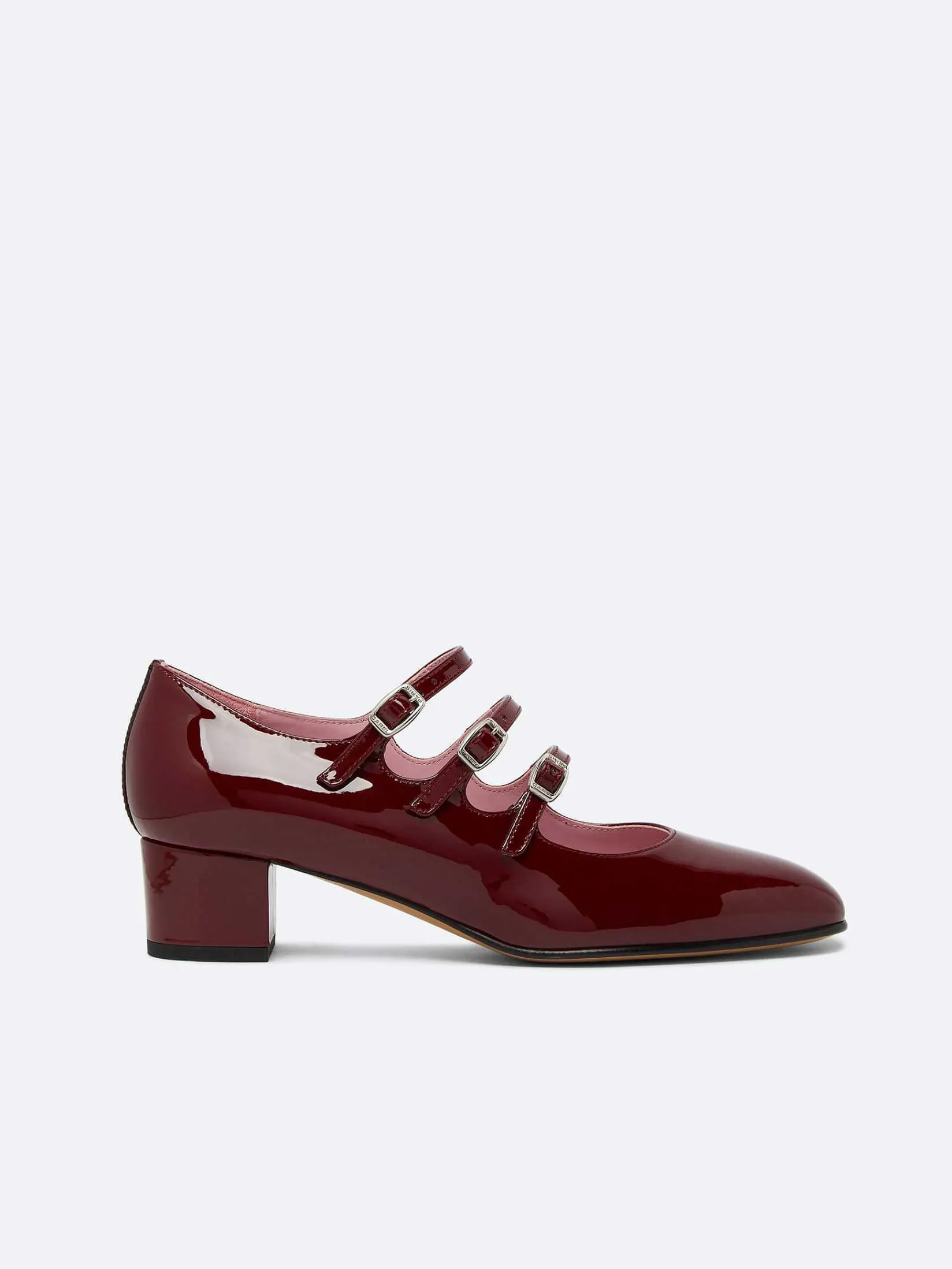 Burgundy Patent Leather Mary Janes Pumps-Carel Outlet