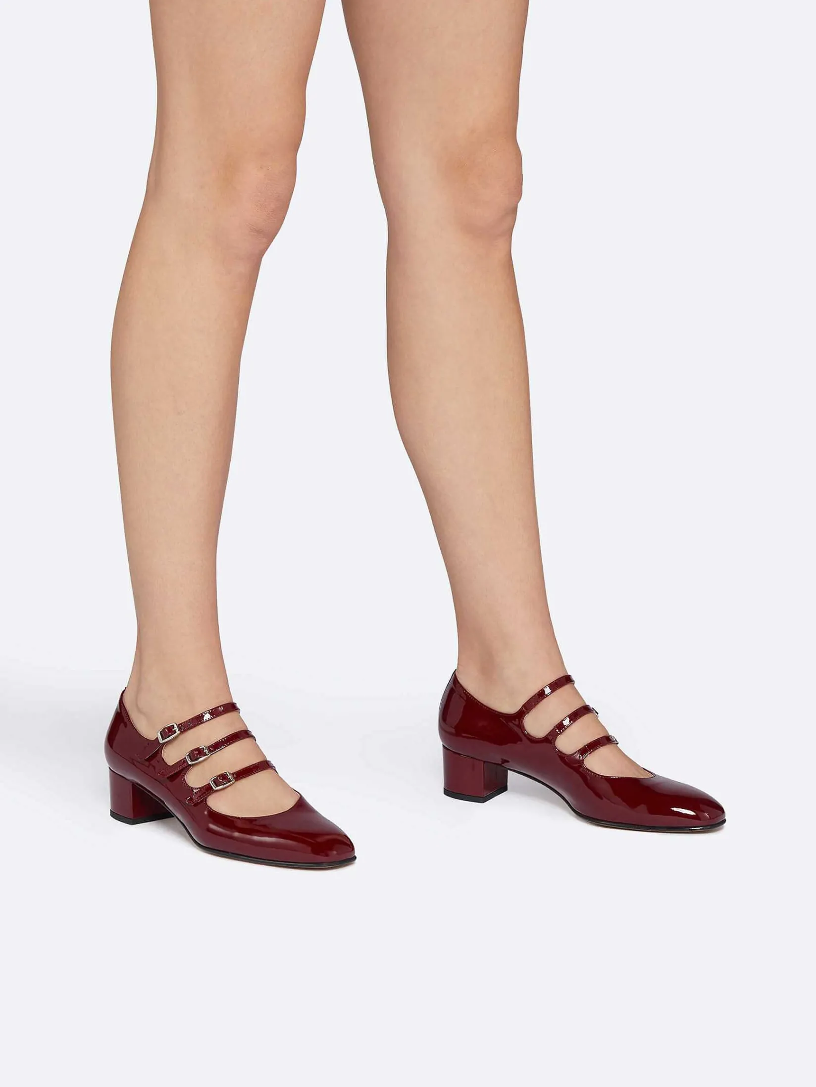 Burgundy Patent Leather Mary Janes Pumps-Carel Outlet